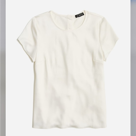 J crew ivory Short-sleeve button-back top in everyday crepe - Picture 1 of 4